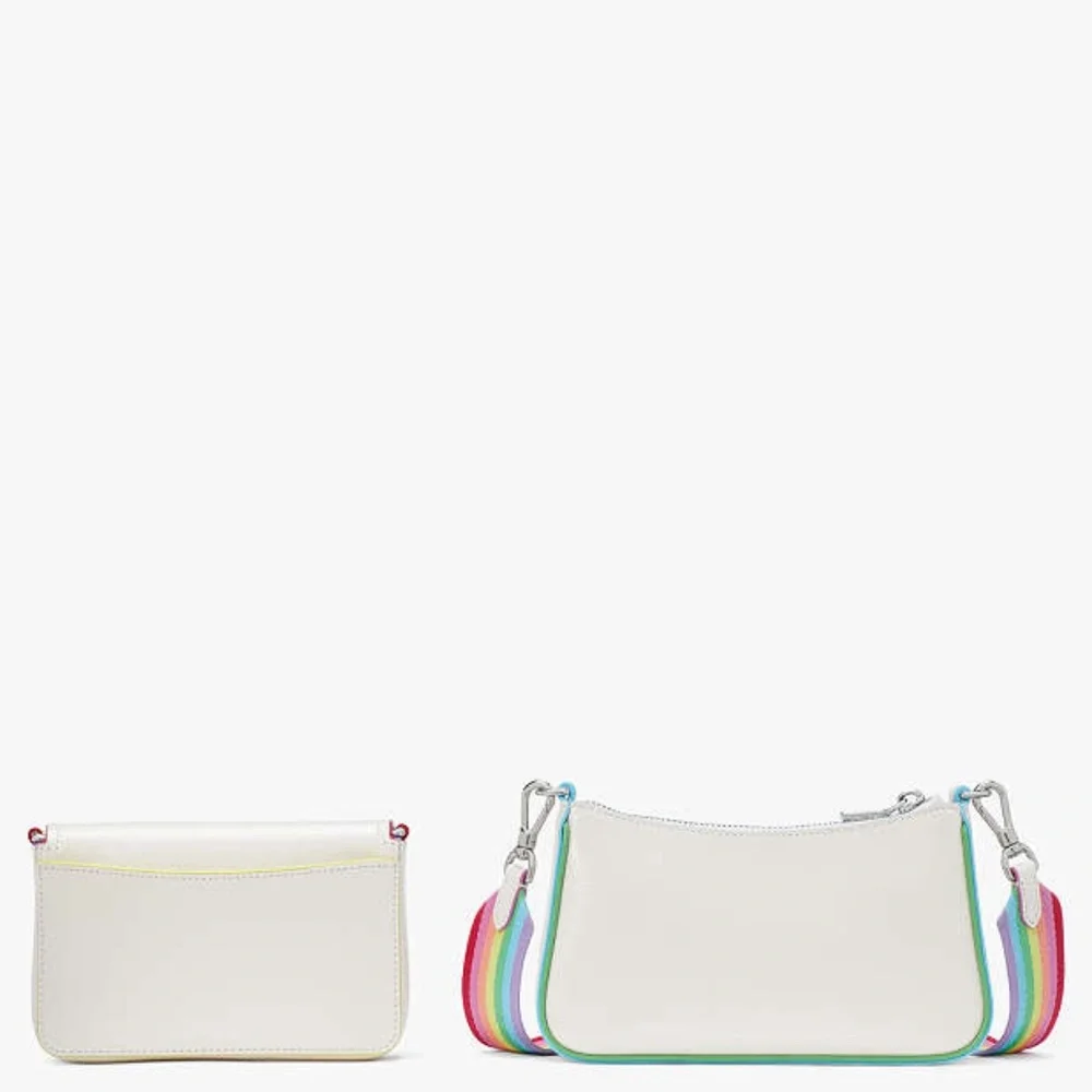 Double Up Rainbow Trim Crossbody - Picture 2 of 7